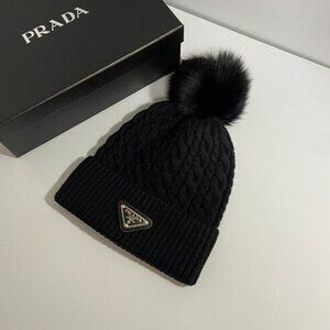 Prada Black Designer Winter Beanie